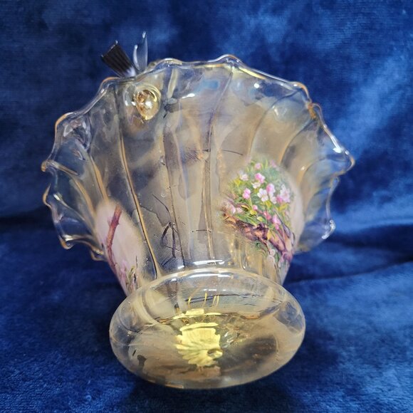 Hand-Blown Art Glass Basket - Picture 6 of 6